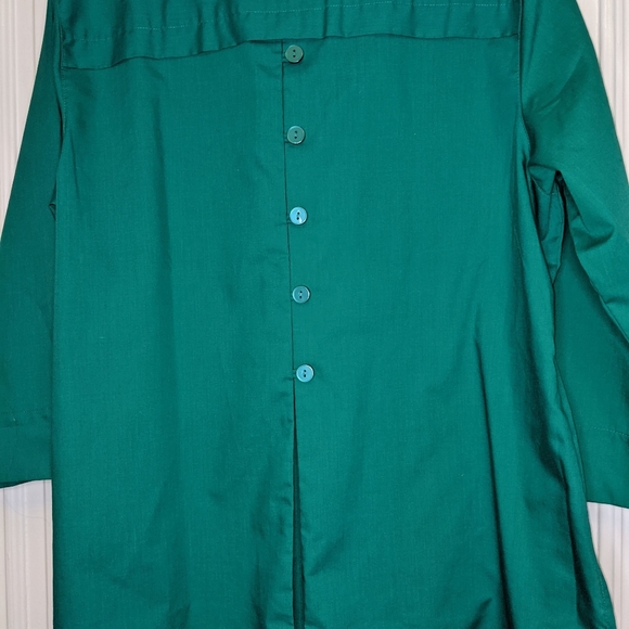 Foxcroft Green button up blouse Sz 16P - Picture 2 of 3